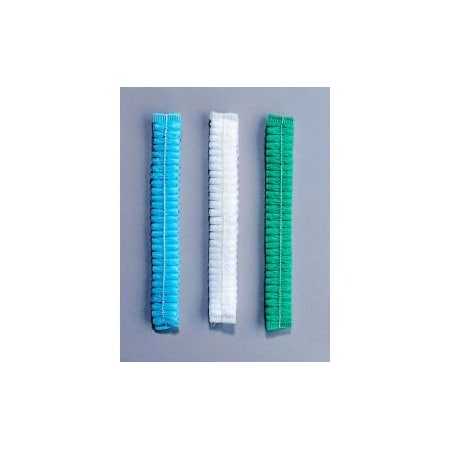 Keystone Safety Pleated Polypropylene Bouffant Cap, 100% Latex Free, White, 24, PK10 111NWI-10-24-WHITE-1BG